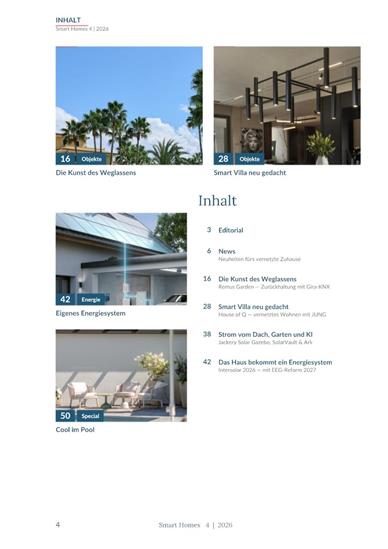 Smart Homes Inhaltsverzeichnis
