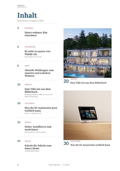 Smart Homes Inhaltsverzeichnis
