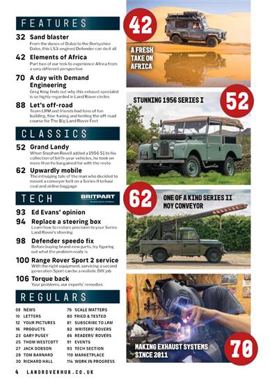 Land Rover Monthly Inhaltsverzeichnis