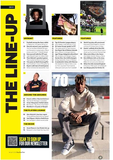 Four Four Two Inhaltsverzeichnis