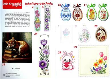 Dein Kreuzstich Magazin Inhaltsverzeichnis