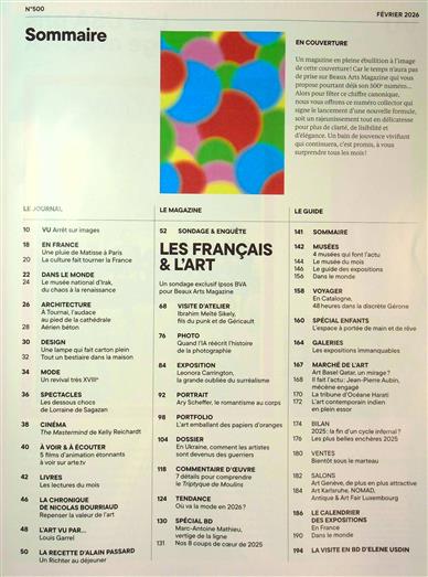 Beaux Arts Inhaltsverzeichnis