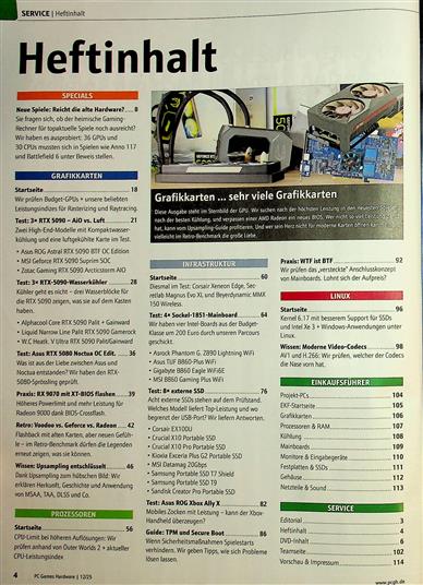 PC Games Hardware Magazin Inhaltsverzeichnis