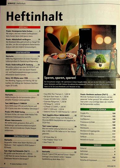 PC Games Hardware Magazin Inhaltsverzeichnis