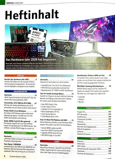PC Games Hardware Magazin Inhaltsverzeichnis