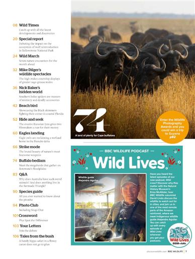 BBC Wildlife Inhaltsverzeichnis