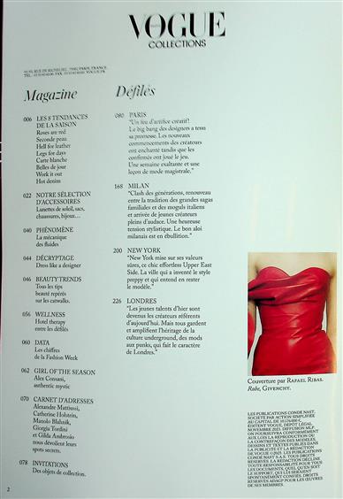 Vogue Collections Inhaltsverzeichnis