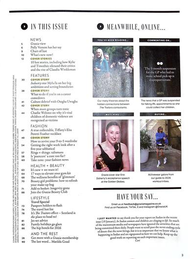 Grazia (UK) Inhaltsverzeichnis