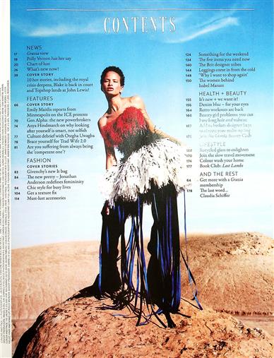 Grazia (UK) Inhaltsverzeichnis