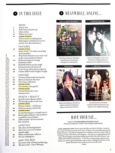 Grazia (UK) Inhaltsverzeichnis