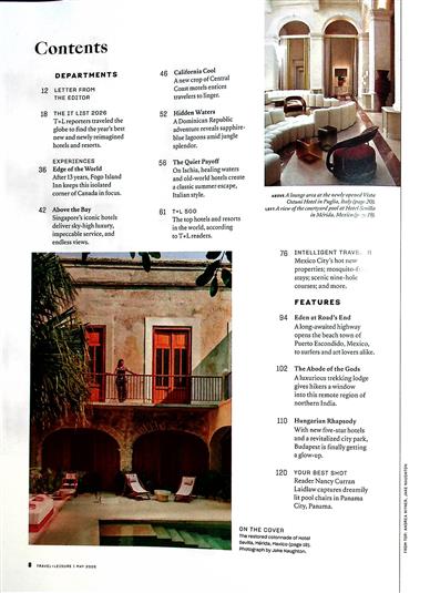Travel & Leisure Inhaltsverzeichnis