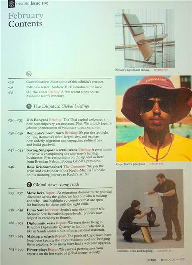 Monocle Inhaltsverzeichnis