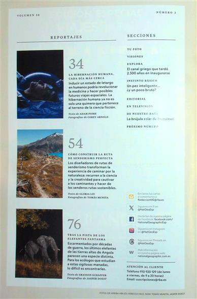 National Geographic Espana Inhaltsverzeichnis