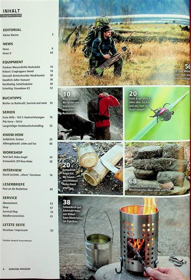 Survival Magazin Inhaltsverzeichnis