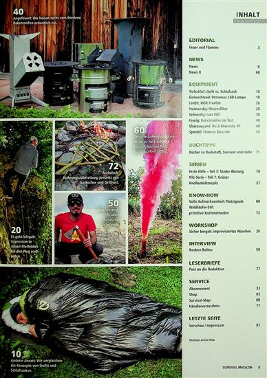 Survival Magazin Inhaltsverzeichnis