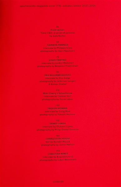 apartamento Inhaltsverzeichnis