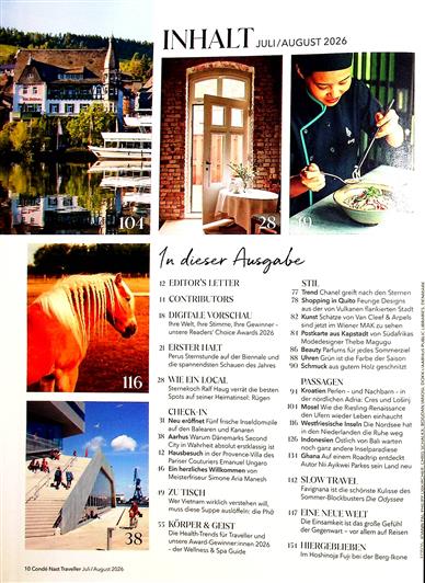 Conde Nast Traveller Deutschland Inhaltsverzeichnis