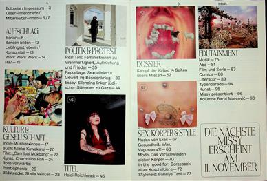 Missy Magazine Inhaltsverzeichnis