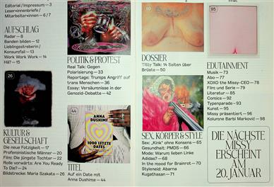 Missy Magazine Inhaltsverzeichnis
