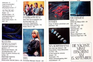 Missy Magazine Inhaltsverzeichnis