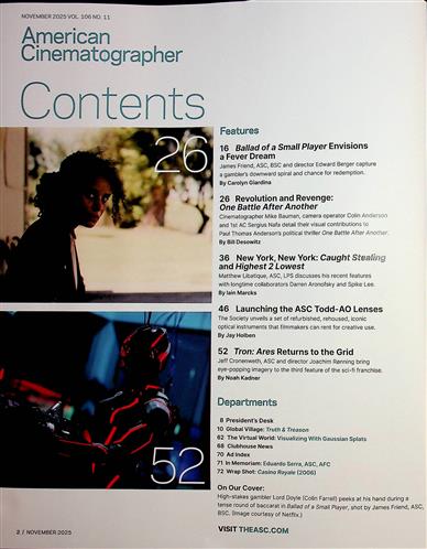 American cinematographer (US) Inhaltsverzeichnis