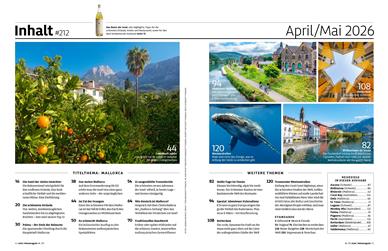 ADAC Reisemagazin Inhaltsverzeichnis