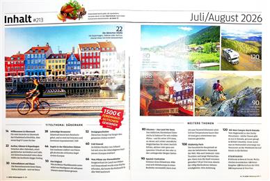 ADAC Reisemagazin Inhaltsverzeichnis