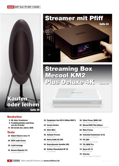 HiFi Test Inhaltsverzeichnis