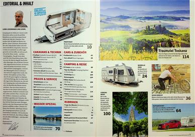 Camping Cars + Caravans Inhaltsverzeichnis