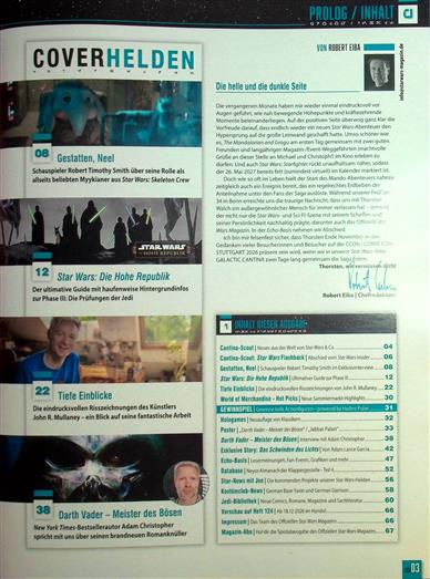 Star Wars das offizielle Magazin Inhaltsverzeichnis