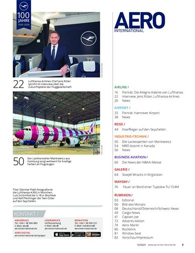 Aero International Inhaltsverzeichnis