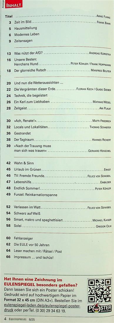 Eulenspiegel Inhaltsverzeichnis