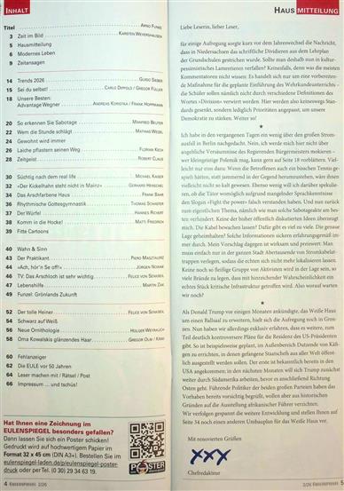 Eulenspiegel Inhaltsverzeichnis