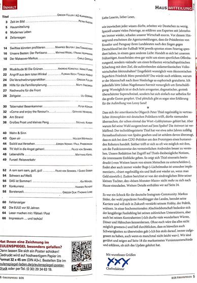 Eulenspiegel Inhaltsverzeichnis