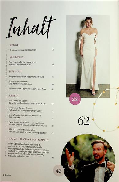 Hochzeitsplaner Inhaltsverzeichnis