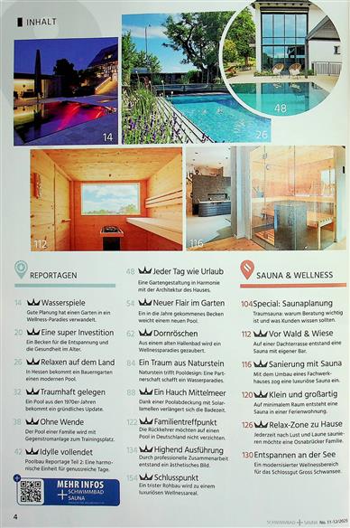 Schwimmbad + Sauna Inhaltsverzeichnis