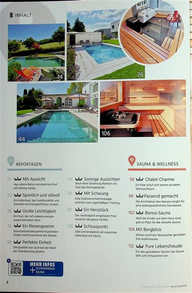 Schwimmbad + Sauna Inhaltsverzeichnis