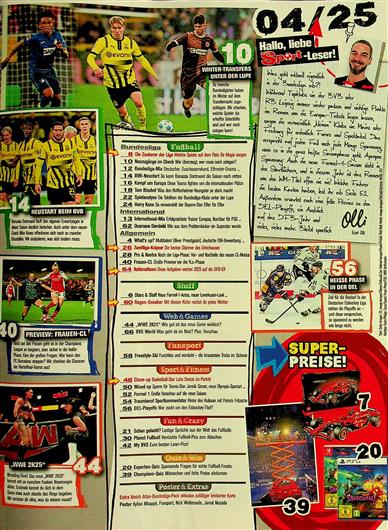 BRAVO Sport Inhaltsverzeichnis