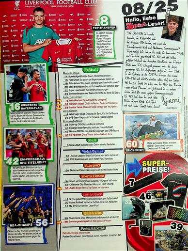BRAVO Sport Inhaltsverzeichnis