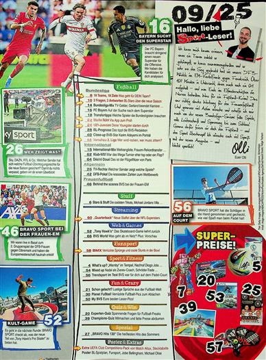 BRAVO Sport Inhaltsverzeichnis