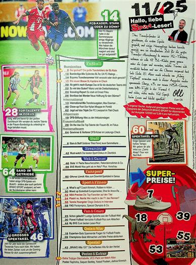 BRAVO Sport Inhaltsverzeichnis