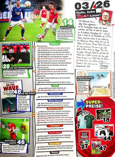 BRAVO Sport Inhaltsverzeichnis