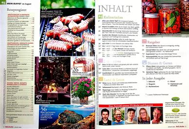 Mein Buffet Inhaltsverzeichnis