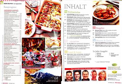 Mein Buffet Inhaltsverzeichnis
