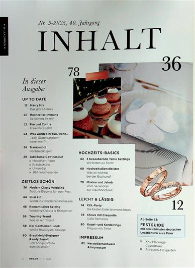 Braut & Bräutigam Inhaltsverzeichnis