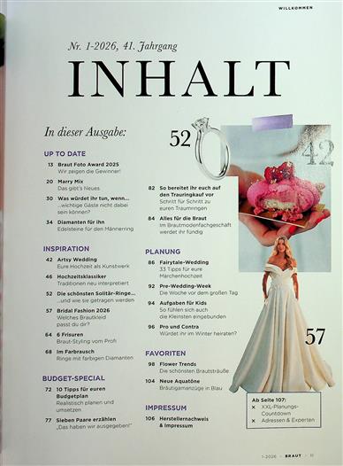 Braut & Bräutigam Inhaltsverzeichnis