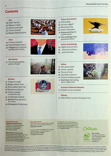 The Economist Inhaltsverzeichnis