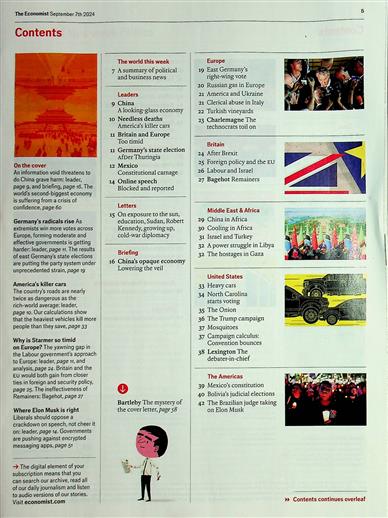 The Economist Inhaltsverzeichnis