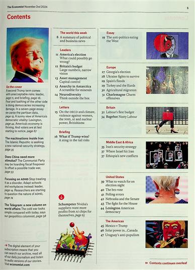 The Economist Inhaltsverzeichnis