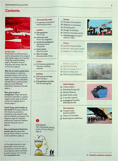 The Economist Inhaltsverzeichnis